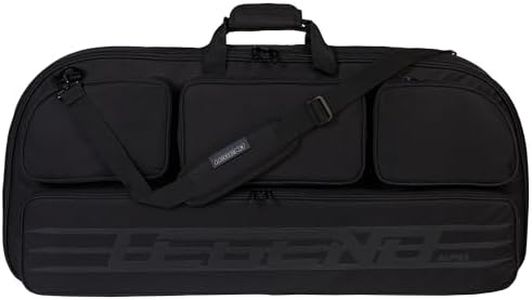 Legend Alpha Compound Bow Case - Fits MTM Ultra Compact Arrow Cases - Archery Bow Bag with Back & Shoulder Straps - With Cam Protectors, Soft Padding, & Extra Pockets 37"x16.5" Interior - Black