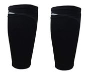 Bloomun One Pair Soccer Shin Guard Holder Compression Sleeves Football Protective Sleeves with Pocket for Shin Guards (Black).