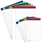 PAPERAGE Lined Legal Pads, (Jewel Tone), 12 Pack, 50 Sheets Each, Wide/Legal Ruled, Note Pads, Paper, Large & Small Bundle