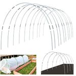 ZUCKLIGHT 50Pcs Garden Hoops Garden Hoops for Raised Beds, Detachable DIY Garden Hoops for Netting With 40 Connection Pipes 32 Clips Rust-Free Fiberglass Support Hoops Frame for Garden Fabric