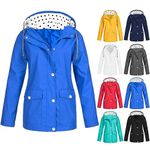 Rains Raincoat Ladies Packaway Waterproof Jacket Womens Waterproof Jackets Lightweight Clear Waterproof Jacket Fishing Jacket Women'S Black Denim Jacket Ladies Rain Jackets Plus,Navy5,XXL