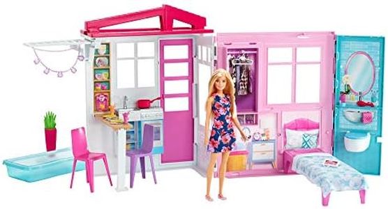 Barbie ​Loft con Bambola, Casa a 1 Piano, Portatile con Piscina e Accessori, Giocattolo per Bambine da 3 + Anni, Packaging Online, GWY84