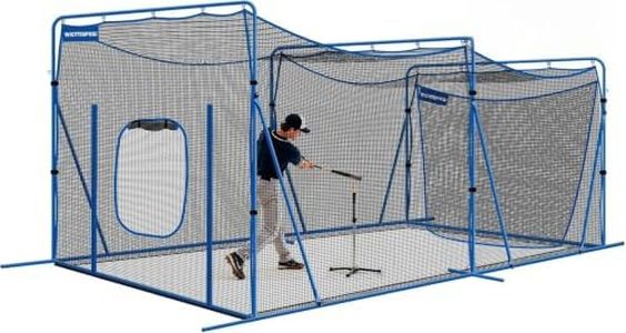 WICTTISPOSI 20ftx10ftx9ft Baseball Softball Cage with Hitting Net,Dual Sided 7-Ply Netting for Batting/Pitching/Fielding,Heavy-Duty Metal Frame and Windproof Ropes for Backyard Outdoor Indoor