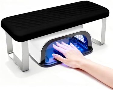 AIKYA Luxury Manicure Hand Rest for Nails Tech - Erasable Nail Arm Rest with Comfort Memory Foam, High Rebond & Non-Slip Aluminum Alloy Base-Black