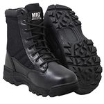 Mens MIG side zip & lace up Army Tactical Combat Boots (Black, UK8)