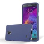 cadorabo Case works with Samsung Galaxy NOTE 4 in FROST DARK BLUE - Shockproof and Scratch Resistant TPU Silicone Cover - Ultra Slim Protective Gel Shell Bumper Back Skin