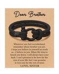 Aunis Brother Birthday Gifts from Sister Braided Rope Bracelets Teenage Boy Gifts for Him Birthday Graduation