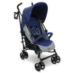 My Babiie MB02 Stroller - from Birth to 4 Years (22kg), Lightweight & Compact Umbrella Fold, Travel Buggy for Toddlers, Pushchair includes Cup Holder and Rain Cover - Blue & Grey