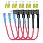 5 Pack Micro 2 Fuse TAP 12V Car Add a Circuit ATR Blade Fuse Adapter fit for J-E-E-P Wrangler JL RGB DRL with 20A Fuse Micro II Fuse Holder Add On Dual Circuit Adapter for Cars Trucks Boats (Micro 2)