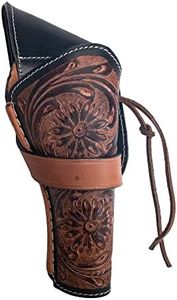 Hulara Full Grain Buff Leather Cross Draw Holster Gun Holder 22 .38/357 .44/45 Cal Revolver Gun Western Holster Fit 4" to 8" Revolver Holster