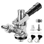 MRbrew Sankey S System Keg Coupler, O.D 1/4'' Beer Tailpiece & 5/16'' Gas Barb Stainless Steel Probe Brass Body Keg Tap Dispenser Commercial Kegerator Kit with Check Valve Sealing Washer Hose Clamp