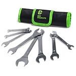 Der Erwachte Super-Thin Open End Wrench Set,Metric,8-Piece,Including 6,7,8,9,10,11,12,13,14,15,16,17,18,19,22,24 mm,Slim Spanner Wrench Set with Rolling Pouch