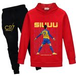 Cristiano Ronaldo Kids Jogging Suit Boys Pullover Hoodie Sweatshirt & Sweatpants 2 Piece CR7 Tracksuit Outfits