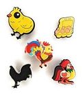 WorkedLikeACharm 5pcs Chickens Roos