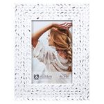 Malden International Designs 4x6 Picture Frame Textured Pattern White