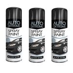 SDMAX All Purpose Black Satin Spray Paint, Satin Finish, Suitable for Wood, Metal, Plastic, and, Glass Surfaces, Quick Spraying, Interior and Exterior Usage, 250ML (3 Pcs)