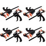 8 Pack 4 Inch Wood Clamps Grip Clamps, One-Hand Clamp/Spreader, 4" Wood Clamps Wood Working Tools