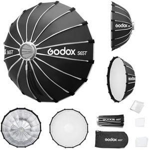 Godox Softbox Godox S65T 65cm/25.6in Quick Release Umbrella Softbox, Bowens Mount with Removable Front and Inner Diffusers for Photography, Live Streaming and Travel