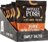 Awfully Posh Pork Scratchings (10x40G) | Simply Salted Delightful Pork Scratchings Snack | Made Using Prime Cuts, No Nasties | A Bag of Perfectly Even Strips of Meaty Goodness | A Cut Above the Rest!