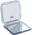 Small & Compact 15X Travel Makeup Mirror for Women - Mini Pocket Size for Purse and Handbag - Makeup Bag Essentials - Portable and Lightweight (8 * 8cm)