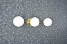 WORLD OF CHANDELIER Frosted Globe Bathroom 3 Light Vanity Fixture Mid Century Modern Triple Wall Sconce