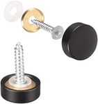 uxcell Mirror Screws, 14mm/0.55", 10Pcs Brass Decorative Cap Screws Cover Nails Fasteners for Mirror Tables Bath Plates Wardrobes Glass Signs, Black