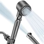 Luxsego High Pressure Shower Heads with Scalp Massager Shampoo Brush for Skin & Hair Care, Filtered Shower Head with Handheld Sprayer Soften Hard Water, 3 Settings 4 in 1 Detachable Showerhead Set