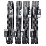 LISEN USB C to USB C Cable 60W, [4 Pack, 1.6ft+3.3ft+6.6ft+6.6ft] iPhone 17 Charger Cable Type C Cable Fast Charging, Braid USBC Cord for iPhone 16 15 Pro Max, Galaxy S25, PS5, iPad Pro/Air, Switch 2