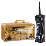 Inflatable Mobile Phone and Radio Boombox - 80s 90s Party Decorations Supplies Cosplay Props - Rappers Hip Hop B-Boys Costume Accessory