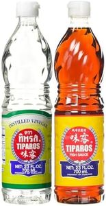 TIPAROS Thai Fish Sauce & Thai Distilled Vinegar Value Pack (700ml x 2) HALAL