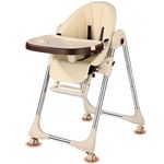 StarAndDaisy Royal Newborn Baby Eating Chair Portable Infant Seat Adjustable Folding Baby Dining Chair High Chair Baby Feeding Chairs (Wide Golden Chair with seat recline)