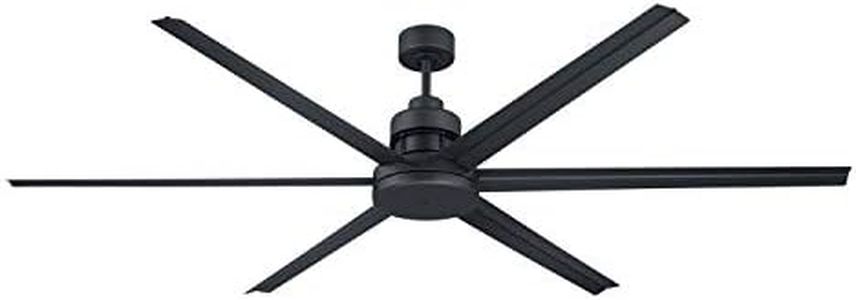 Craftmade MND72FB6 Mondo 72" Modern Dual Mount Outdoor Ceiling Fan with Remote Control, 6 Blades, Flat Black