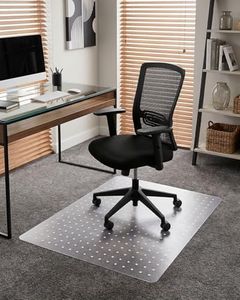 PVC Office Chair Mat for Carpet Floors, 90x120 cm Non-Slip Clear Floor Protectors, 2.2mm Thick Plastic Desk Chair Mat, Anti-Scratch Floor Protection Mat for Home Office Computer Desk Rolling Chair