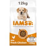 IAMS Complete Dry Dog Food for Puppy Large Breeds with Chicken 12 kg