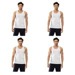 Chromozome Men Vest CZ 501 (Pack of 4) XL White