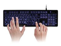 Aluratek Large Print Tri-Color USB LED Backlit Illuminated Keyboard (AKBLED01FS)