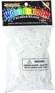 The Beadery White Wonderloom Bands, 600 RubberBand & 24 Clip