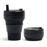 STOJO Collapsible Travel Cup - Reusable to-Go Pocket Size Silicone Bottle for Hot and Cold Drinks - Perfect for Camping - Microwave & Dishwasher Safe (Ink, 24 Ounce (Pack of 1))