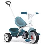 Smoby - Be Move Tricycle (Blue) - Children's tricycle with push bar, seat with safety belt, metal frame, pedal freewheel, grows with your child, Suitable for kids aged 15 months and over