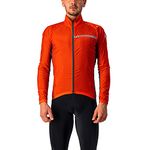 Castelli Cycling Squadra Stretch Jacket for Road and Gravel Biking I Cycling - Fiery Red/Dark Gray - Small