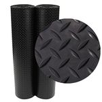 Rubber-Cal Unisex's Diamond-Plate Rubber Flooring, Black, 1/8-Inch x 4 x 2-Feet