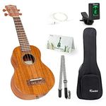 Kmise Left Handed Ukulele,Soprano Mahogany Ukelele 21 Inch Ukalalee with Gig Bag Tuner Strap String for Lefty Beginners Adults