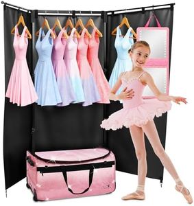Dance Bag with Garment Rack and Curtain, 28" Rolling Dance Competition Duffle Bag with Garment Rack | Mobile Changing Station Dance Suitcase for Dancer Athlete Livestreamer Cheerleader Cosplayer