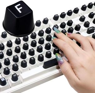 130 Pcs Raised Silicone Keyboard Sticker for Long Nails Typing and Gaming, Stable and Comfortable, Anti-Damage Symbolic and Alphanumeric Keys for Keyboards and Laptops (Black, 130pcs)