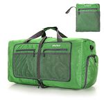 Bekahizar 60L Foldable Duffel Bag Lightweight Travel Duffle Water Repellent Carry On Packable Luggage Bag for Men Women Camping Storage Gym Sport Shopping (Dark Green)