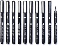 Black Micro-Pen Fineliner,Fineliner Pen Set 10,Ink Pens Black Drawing Pens Pigment Liner Pens for Bullet Journal Sketching Drawing Drafting Office Documents Comic Manga Scrapbooking and School Using