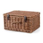 Natural Dyed Wicker Hampers with Lid Perfect for Gift Hampers Shelve Basket Wardrobe Organizor Underbed Storage Retail Display Basket (Large, Brown)