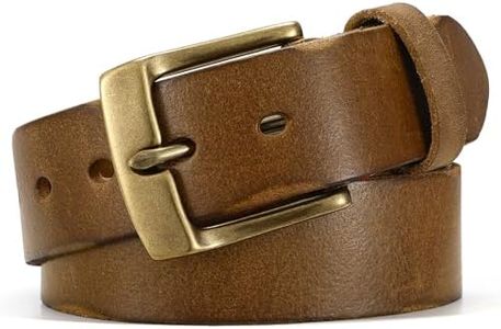 OZNDAS Mens Belts Leather, Thicken Full Grain Leather Belt Heavy Duty for Work, Real Handmade Italian Cowhide with Gift Box