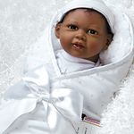 Paradise Galleries Reborn African American Black Newborn Doll in Silicone Vinyl Baby Bundles: Reaching for the Stars - 19 inches (48 cm), 7-Piece Ensemble