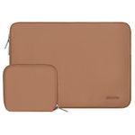 MOSISO Laptop Sleeve Compatible with MacBook Air/Pro, 13-13.3 inch Notebook, Compatible with MacBook Pro 14 inch M3 M2 M1 Chip Pro Max 2024-2021, Neoprene Bag with Small Case, Brown